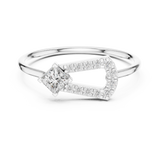Gold Ring HLR-195, White Gold, view 4