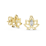 Gold Earrings 12-10019@E, Yellow Gold, view 1