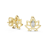 Gold Earrings 12-10019@E, Yellow Gold, view 1