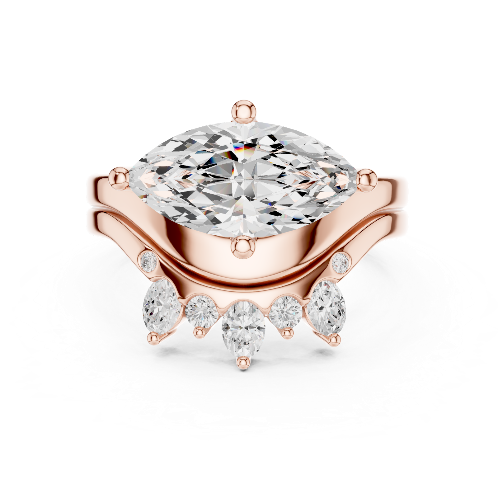 Gold Ring DDLR-444, Rose Gold, view 4