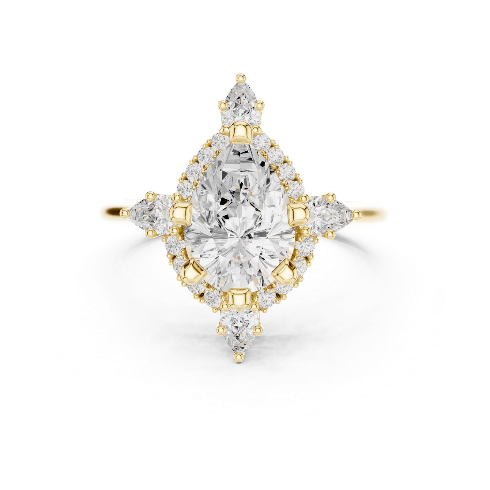 Gold Ring DDLR-412, Yellow Gold, view 4