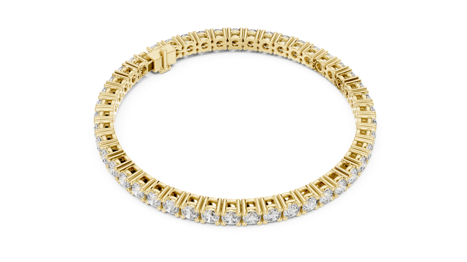 14K Solid Gold Lab Diamond Bracelet, Yellow Gold, view 2
