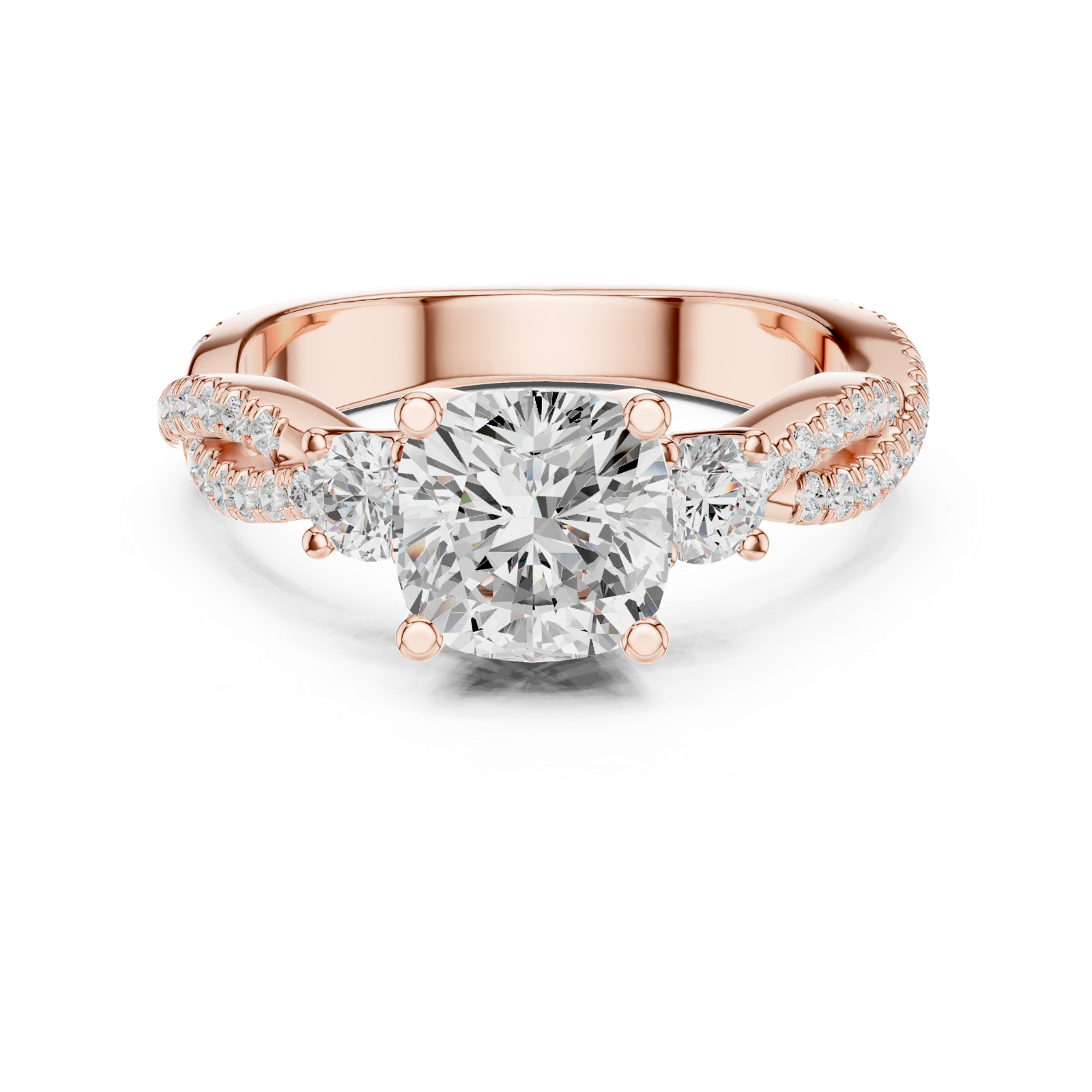 Gold Ring DDLR-1033, Rose Gold, view 4