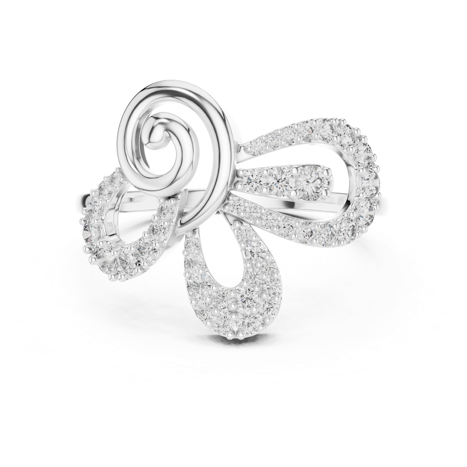 Gold Ring LR-01 (53), White Gold, view 4