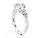 Gold Ring DDLR-253, Pear center stone, White Gold, view 1