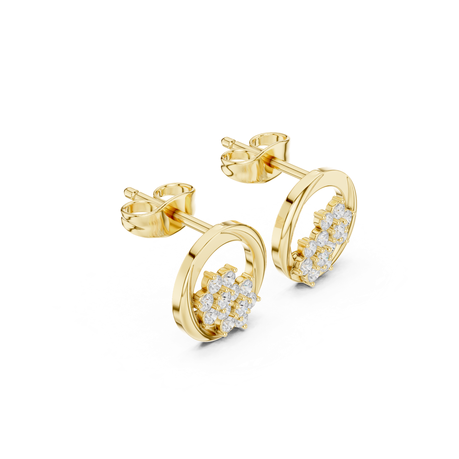 Gold Earrings SBER(13), Yellow Gold, view 1