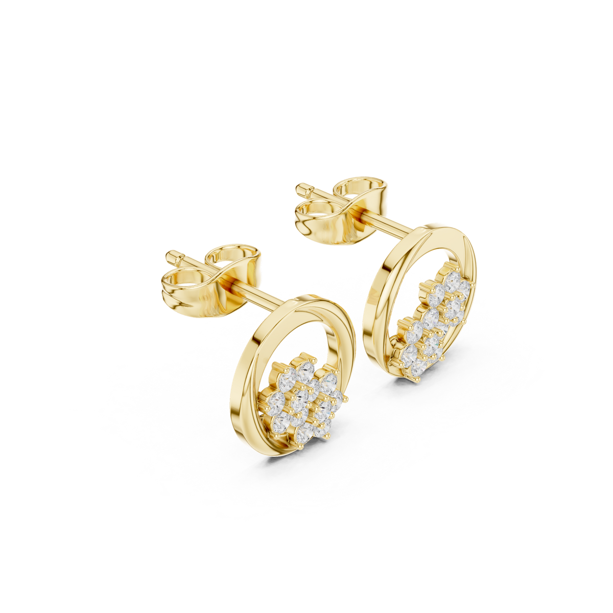 Gold Earrings SBER(13), Yellow Gold, view 1
