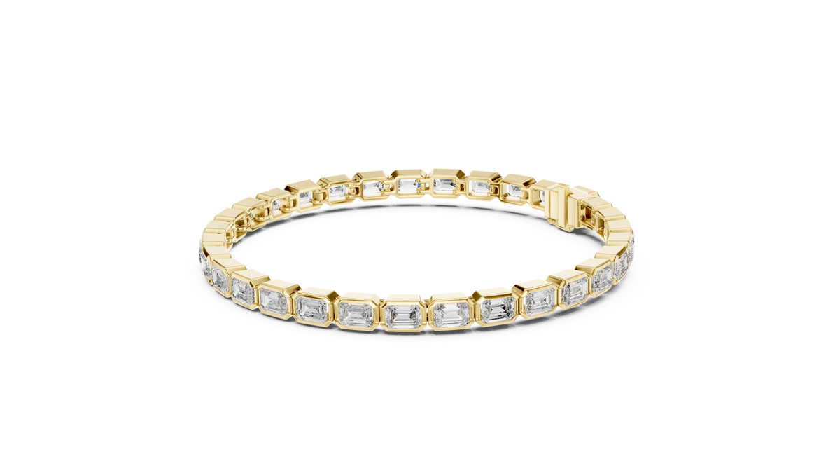 14K Solid Gold Lab Diamond Bracelet, Yellow Gold, view 1