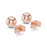 14K Solid Gold Lab Diamond Stud Earrings, Rose Gold, view 3