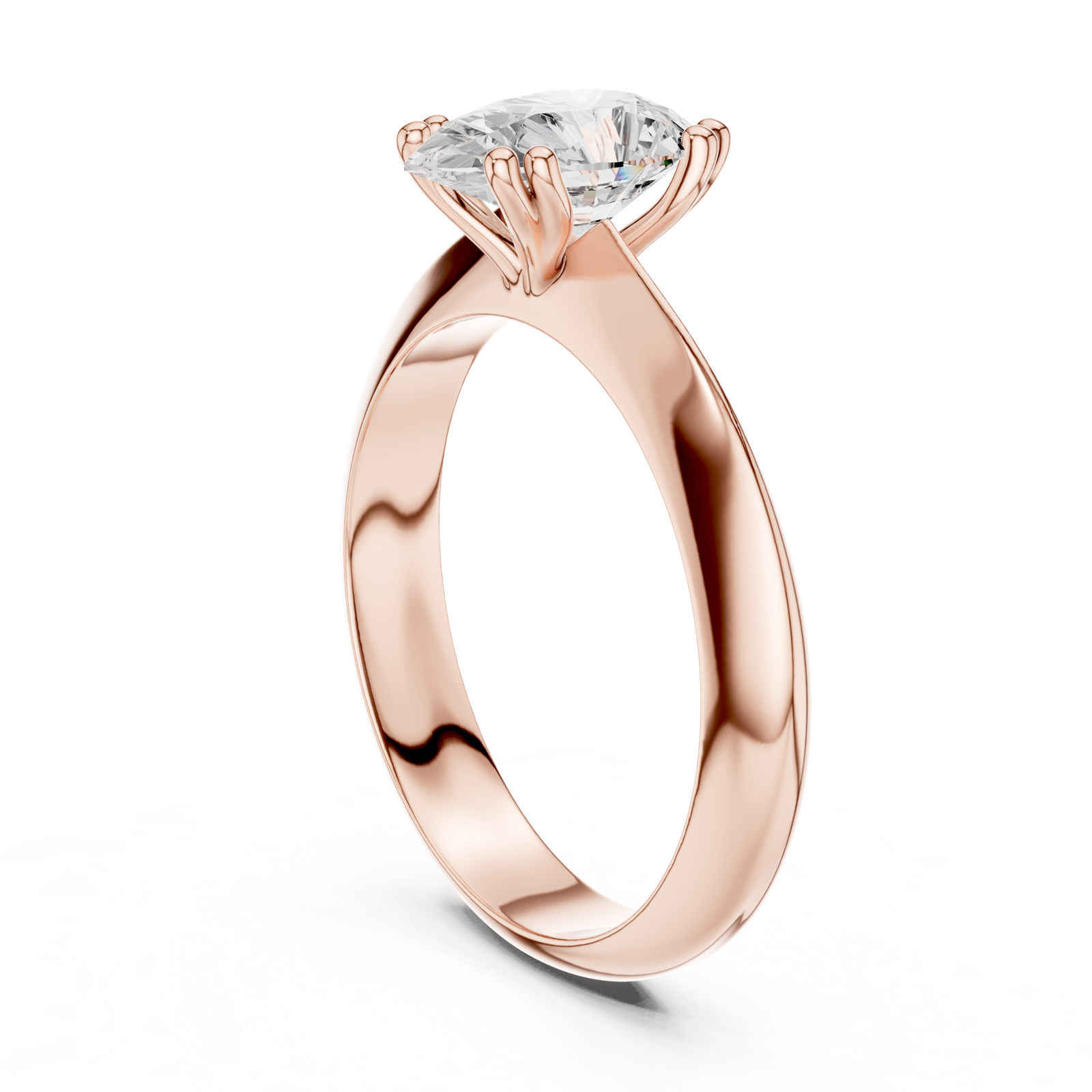 Gold Jewelry L36-8, Pear center stone, Rose Gold, view 1
