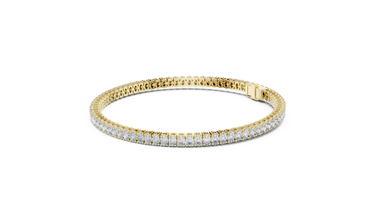 14K Solid Gold Lab Diamond Bracelet, Yellow Gold, view 1