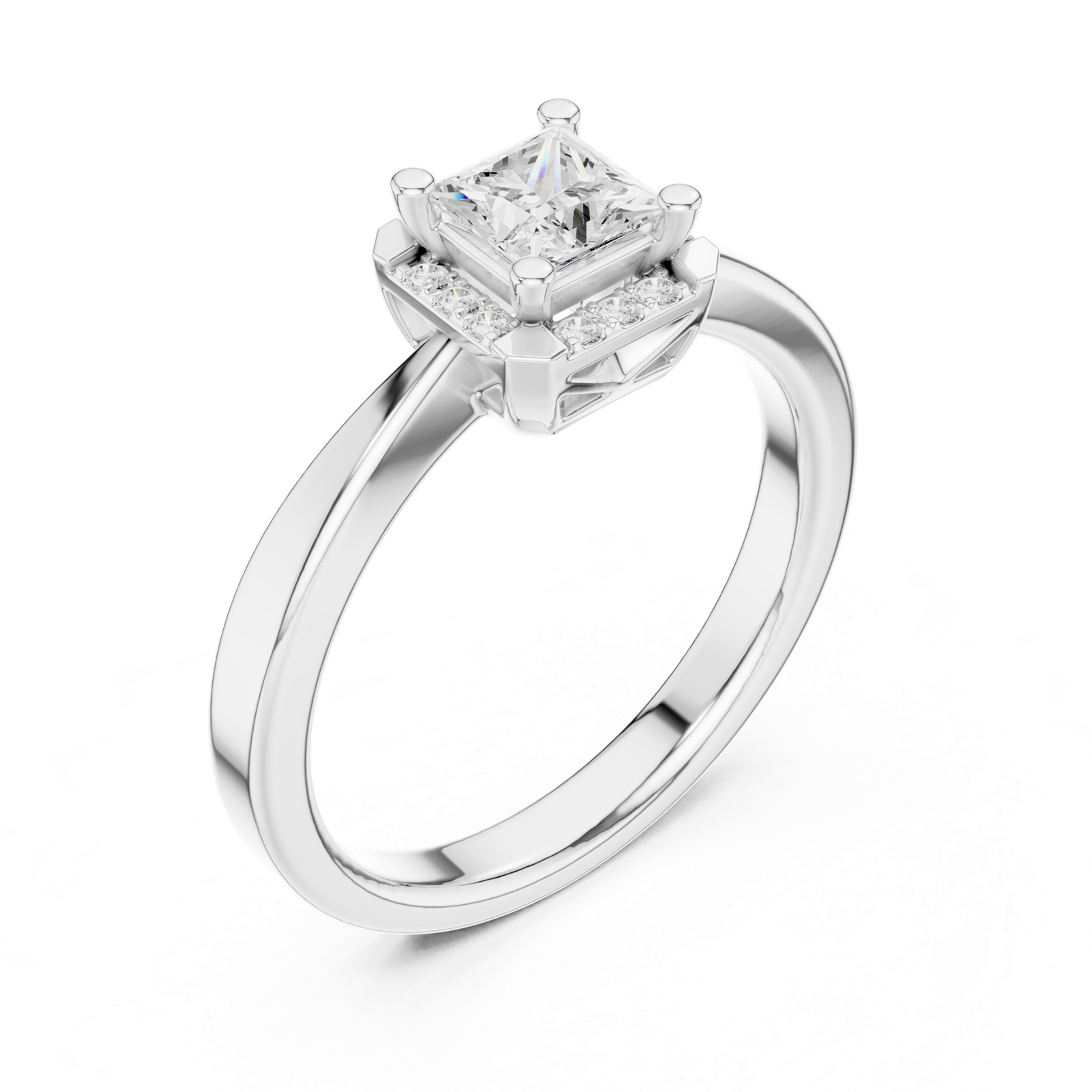 Gold Ring DDLR-492, White Gold, view 2