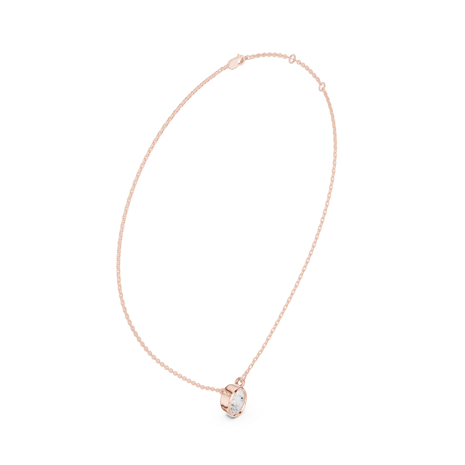 Gold Jewelry DDPS-001, Oval center stone, Rose Gold, view 1