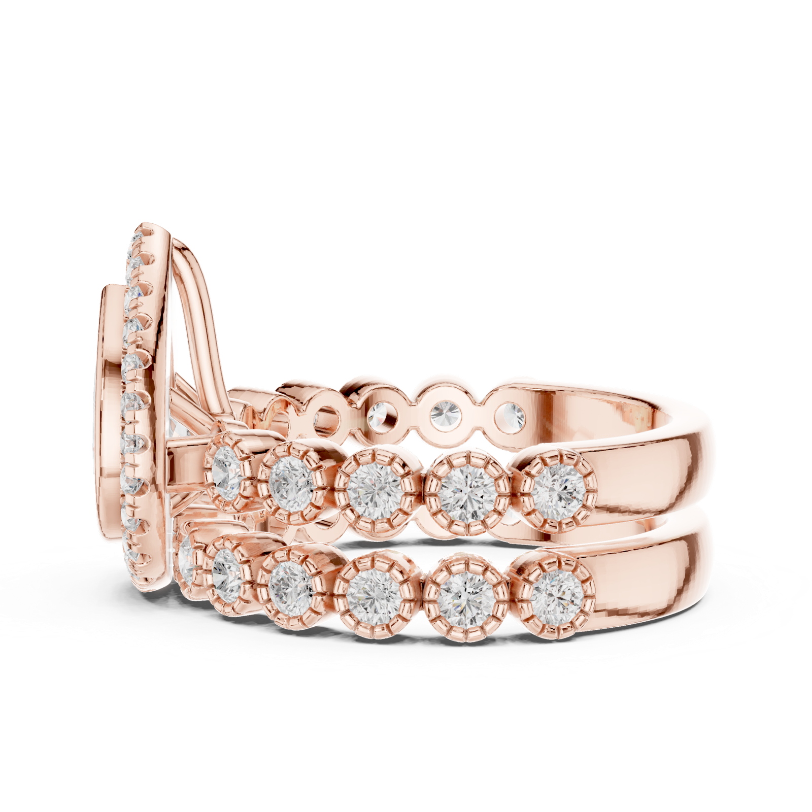 Gold Ring DDLR-296, Rose Gold, view 3