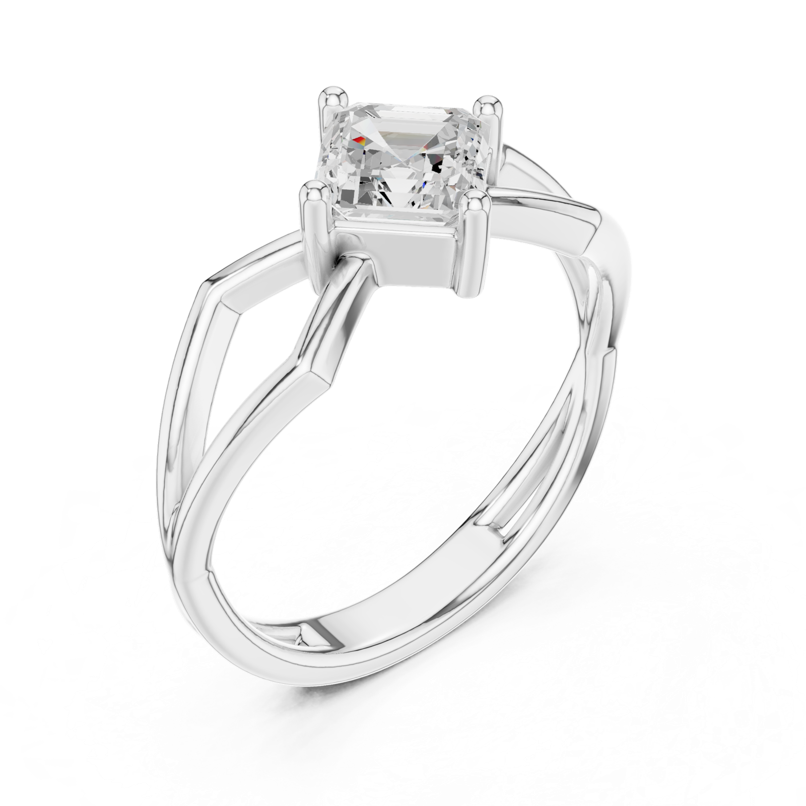 Gold Ring DDLR-522, White Gold, view 2