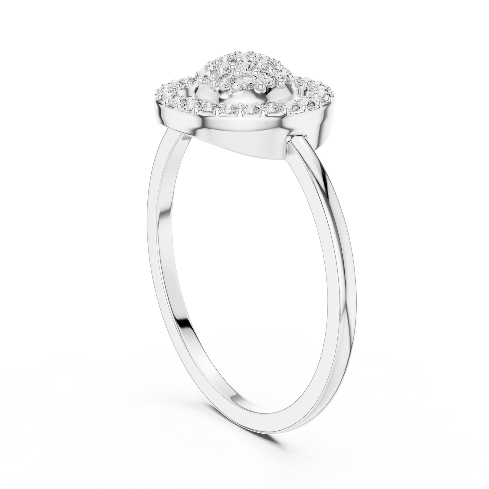 Gold Ring DR-6317, White Gold, view 1