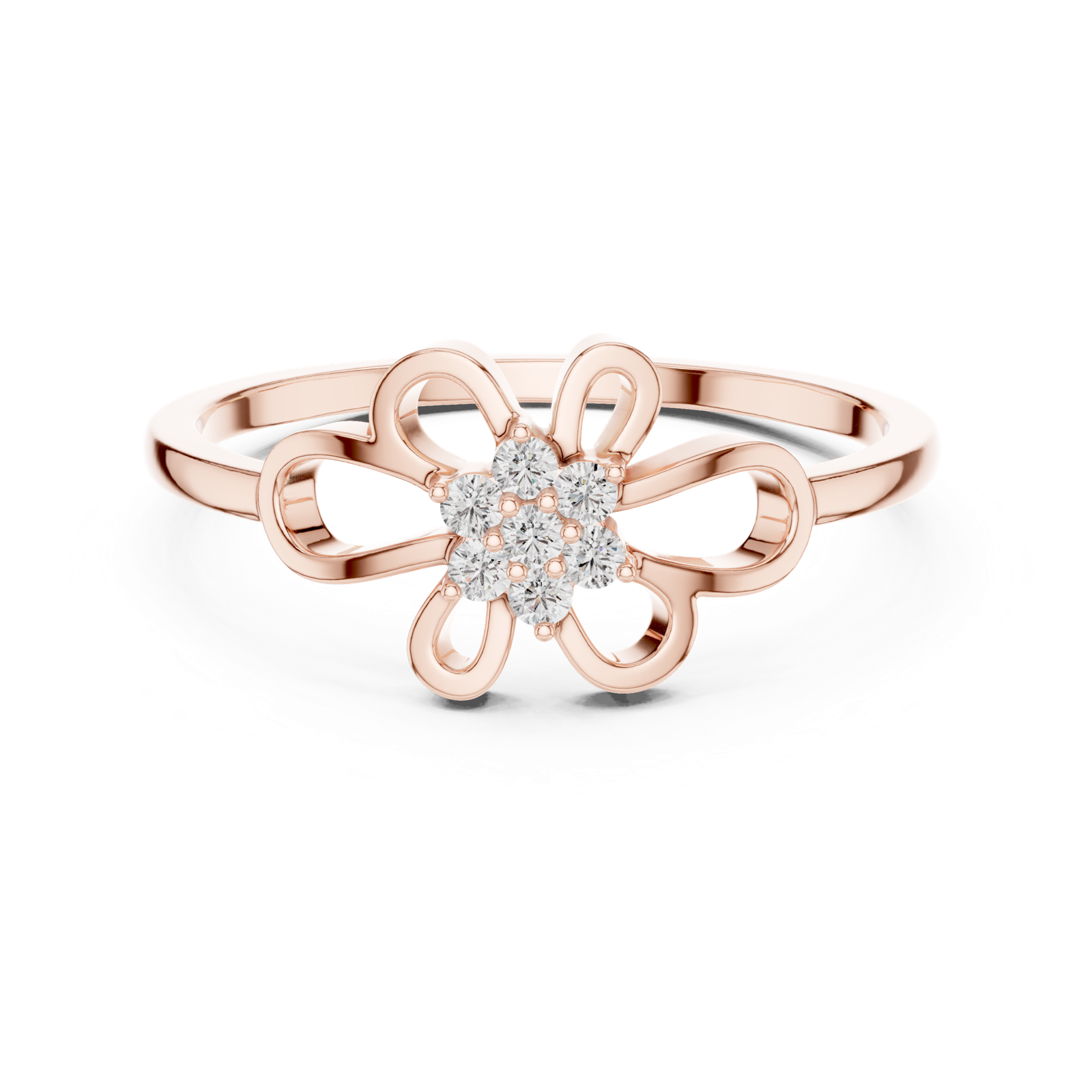 Gold Ring DR-6262, Rose Gold, view 4