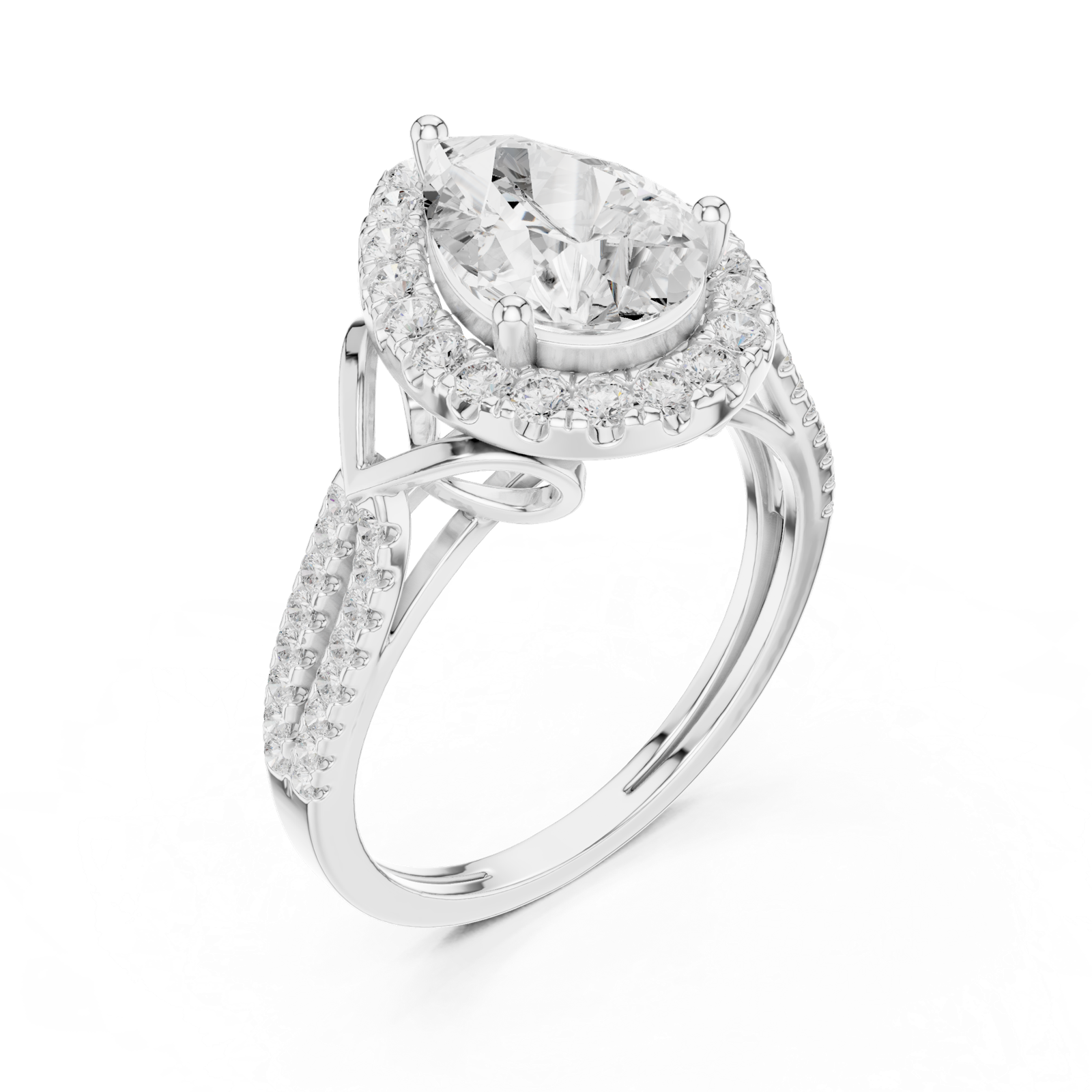 Gold Ring DDLR-397, White Gold, view 2