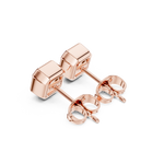 Gold Jewelry, Asscher center stone, Rose Gold, view 2