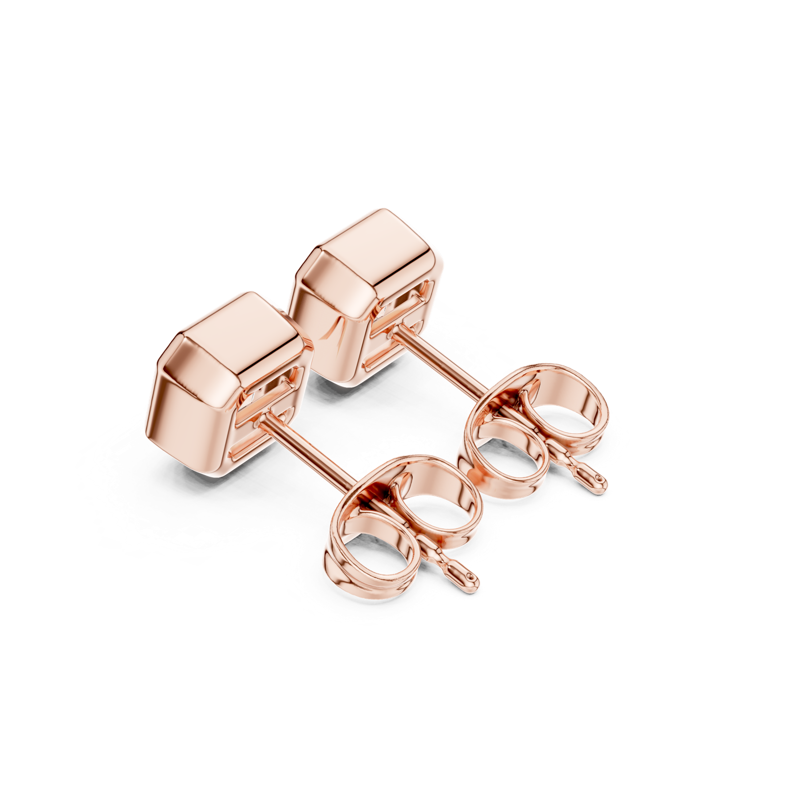 Gold Jewelry, Asscher center stone, Rose Gold, view 2