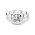 Gold Jewelry L36-3, Cushion center stone, White Gold