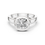Gold Jewelry L36-3, Cushion center stone, White Gold