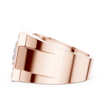 14K Solid Gold Lab Diamond Halo Ring, Rose Gold, view 3