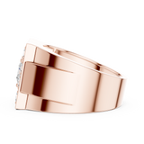 14K Solid Gold Lab Diamond Halo Ring, Rose Gold, view 3