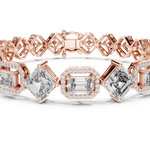 14K Solid Gold Lab Diamond Bracelet, Rose Gold