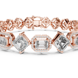 14K Solid Gold Lab Diamond Bracelet, Rose Gold