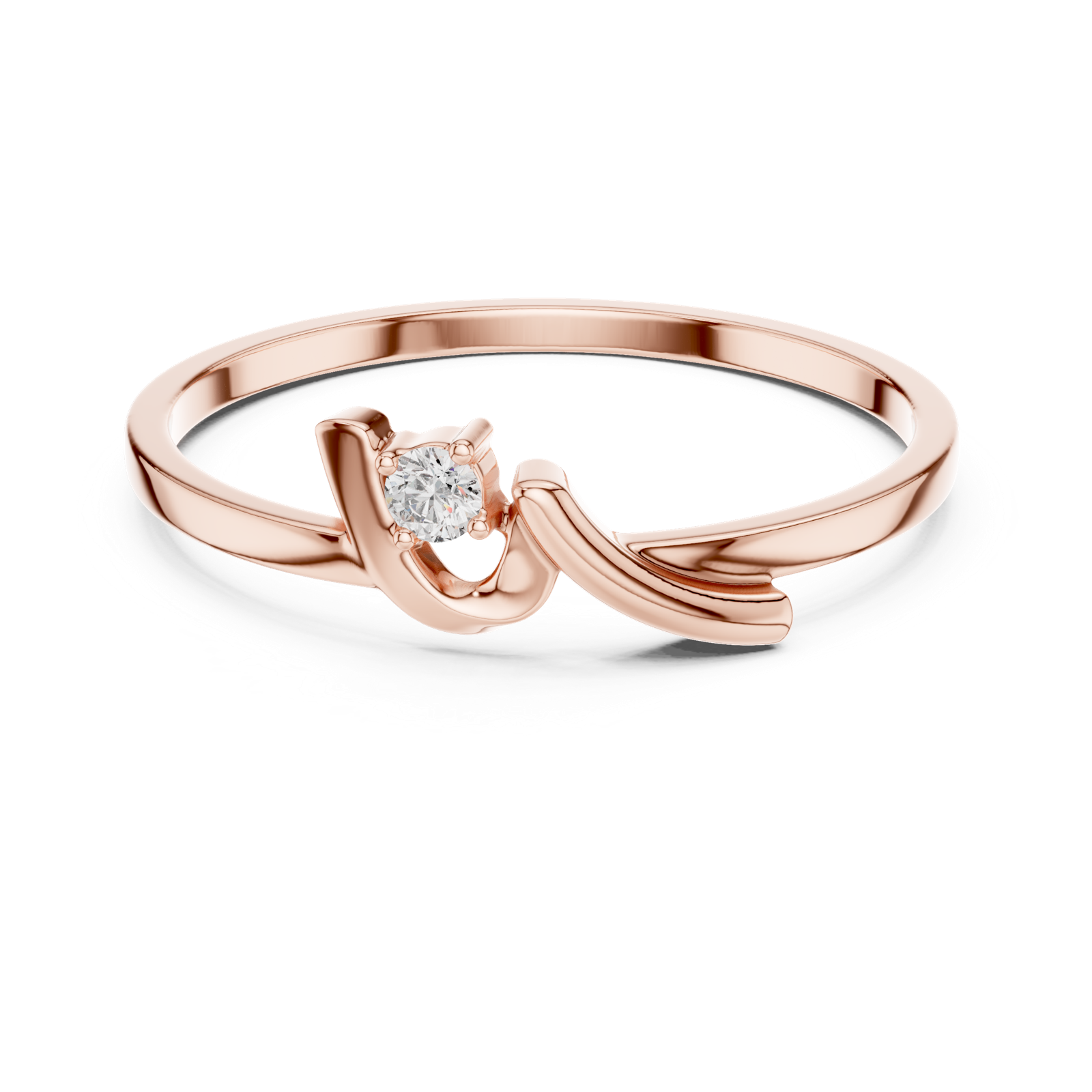 Gold Ring DR-6178, Rose Gold, view 4
