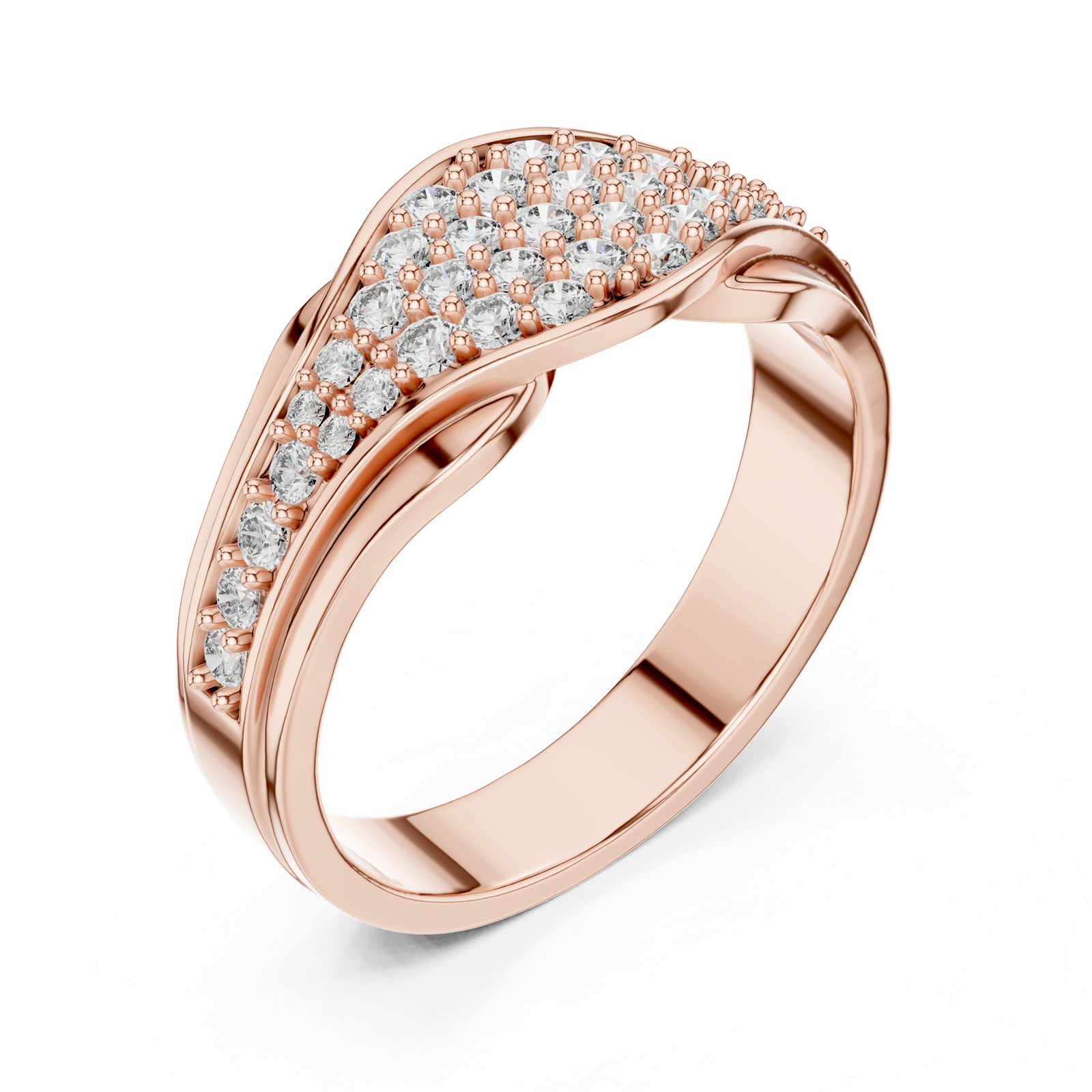 Gold Ring L03-1244, Rose Gold, view 2