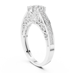 14K Solid Gold Lab Diamond Halo Ring, White Gold, view 1