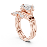 Gold Ring DDLR-444, Emerald center stone, Rose Gold, view 1