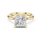Gold Ring DDLR-175, Princess center stone, Yellow Gold, view 4