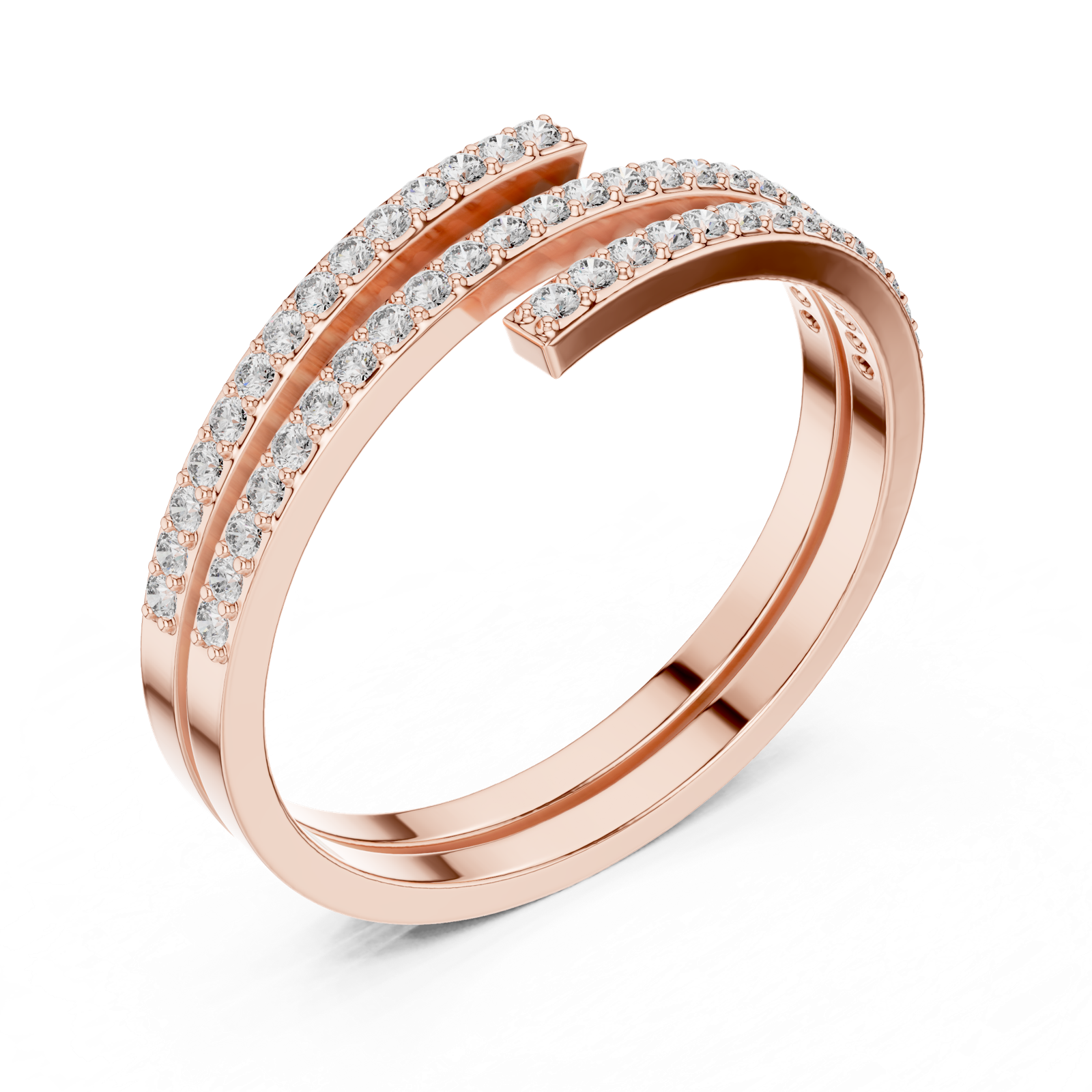 Gold Ring DR-6311, Rose Gold, view 2