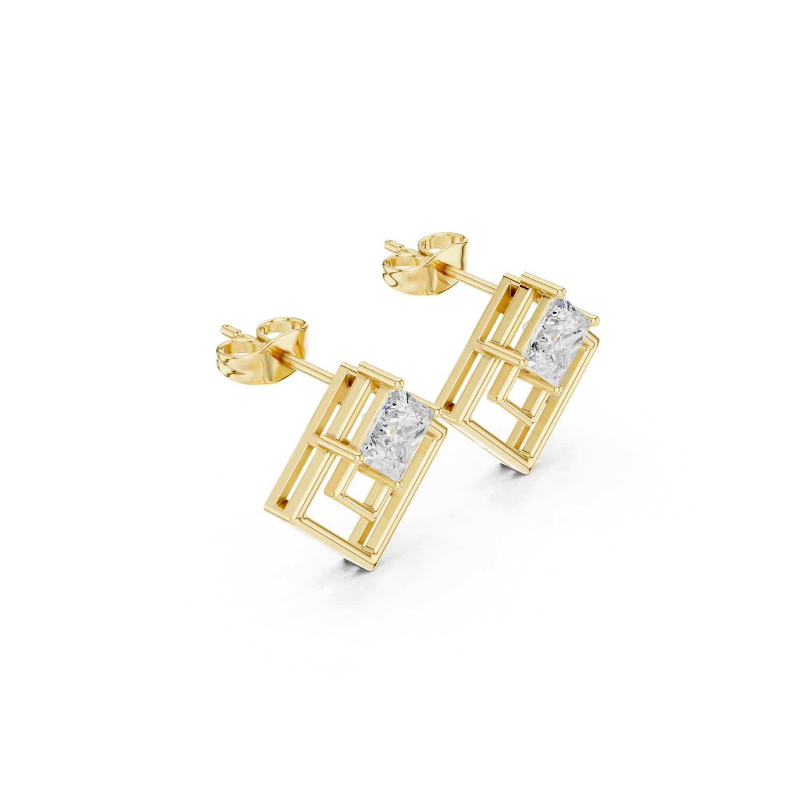 Gold Earrings AVBER-61, Yellow Gold, view 1