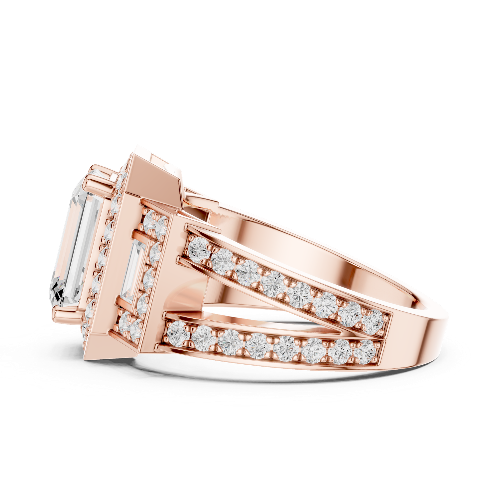 Gold Ring DDLR-1050, Rose Gold, view 3