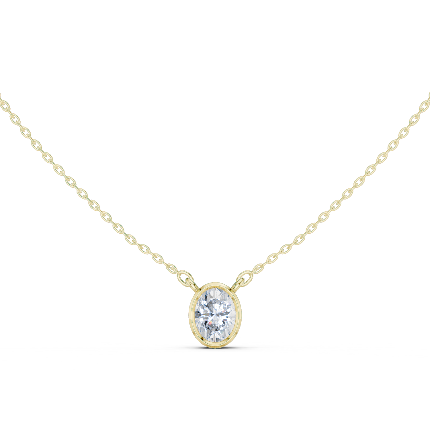 Gold Jewelry DDPS-001, Oval center stone, Yellow Gold