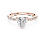 Gold Jewelry L36-15, Heart center stone, Rose Gold, view 4