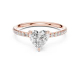 Gold Jewelry L36-15, Heart center stone, Rose Gold, view 4