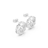 14K Solid Gold Lab Diamond Flower Cluster Earrings, White Gold, view 1