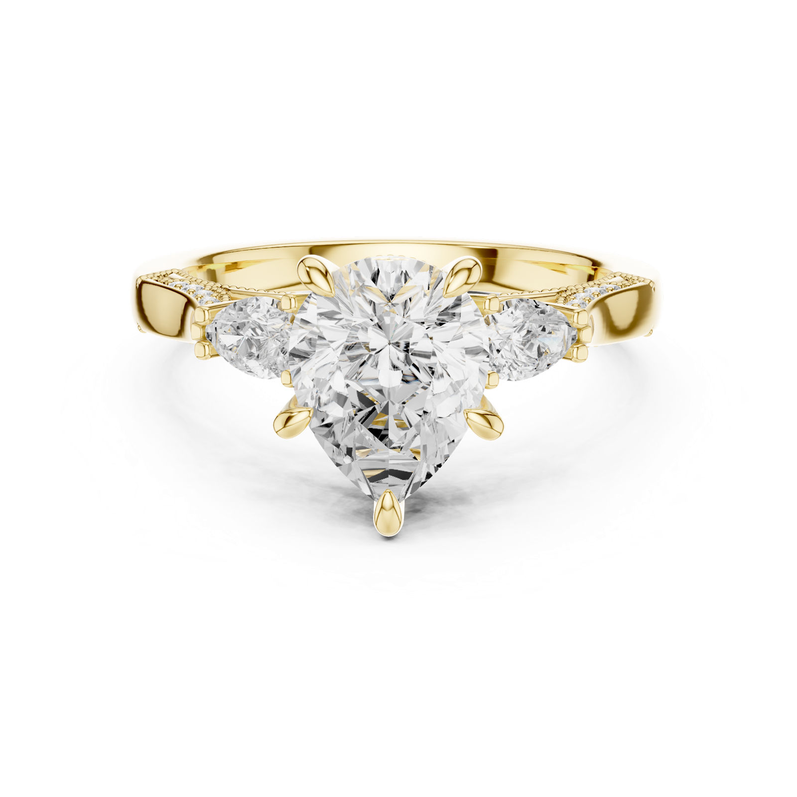 Gold Ring DDLR-1043, Yellow Gold, view 4