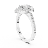 Gold Ring DDLR-349, Pear center stone, White Gold, view 1