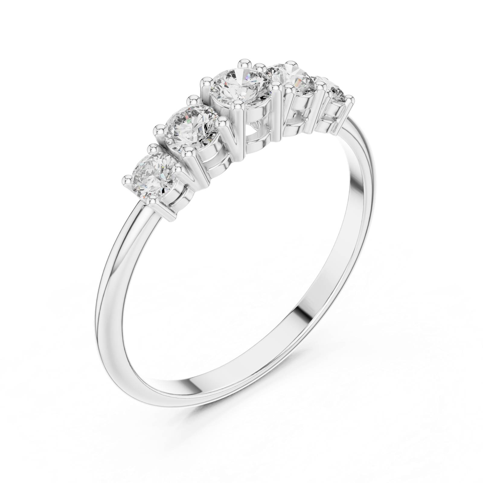 Gold Ring HLR-105, White Gold, view 2