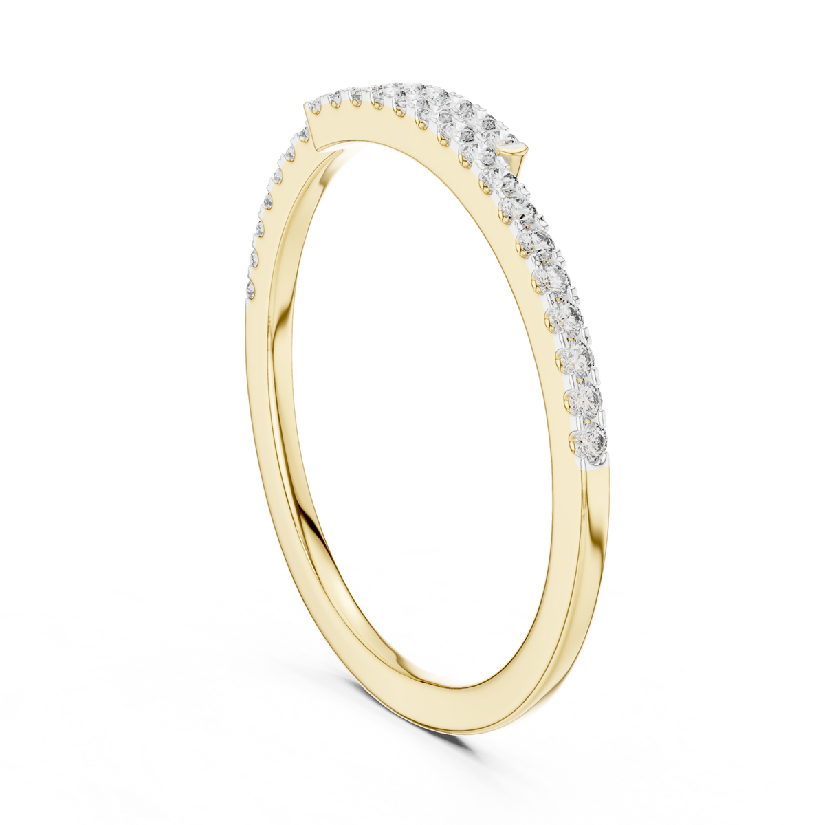 14K Solid Gold Lab Diamond Twist Ring, Yellow Gold, view 1