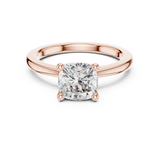 Gold Ring DDLR-032, Cushion center stone, Rose Gold, view 4