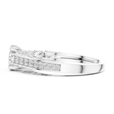 14K Solid Gold Lab Diamond Halo Ring, White Gold, view 3