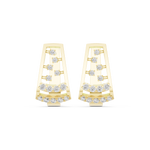 14K Solid Gold Lab Diamond Cluster Earrings, Yellow Gold