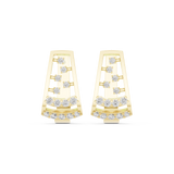 14K Solid Gold Lab Diamond Cluster Earrings, Yellow Gold